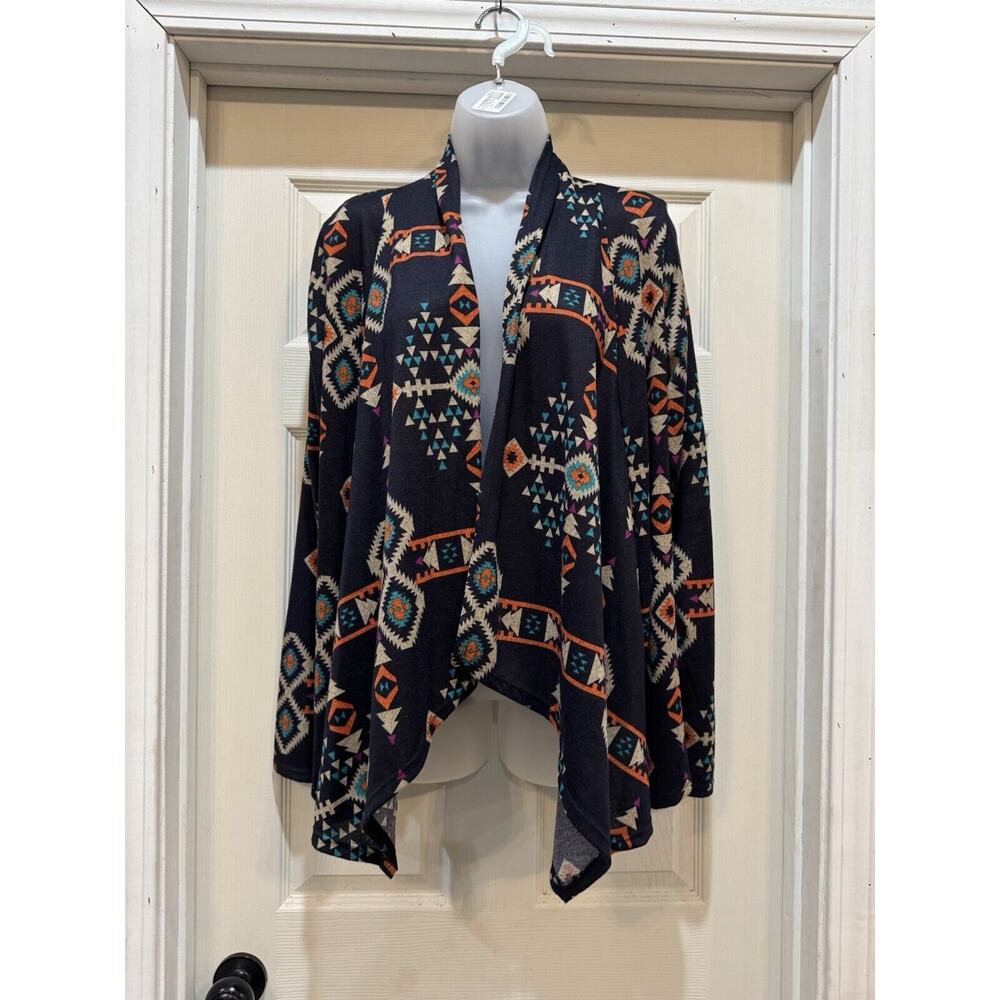 Voll Aztec Design Topper Southwestern Tribal Open Front Sz M